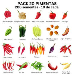 PACK 20 Pimentas 200 sementes 10 de cada