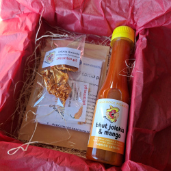 Confezione Regalo Bhut Jolokia Giallo (Salsa, Polvere, Secco e Semi) | Picantes.pt