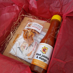 Confezione Regalo Bhut Jolokia Giallo (Salsa, Polvere, Secco e Semi) | Picantes.pt