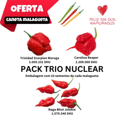 PACK Trio Carolina Reaper, Scorpion e Jolokia 30 sementes