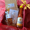 Geschenkbox Gelbe Bhut Jolokia (Sauce, Pulver, Getrocknet und Samen) | Picantes.pt