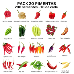 PACK 20 Pimentas 200 sementes 10 de cada