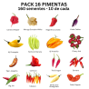 PACK 16 Pimentas 160 sementes 10 de cada