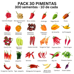 PACK 30 Pimentas 300 sementes 10 de cada