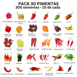 PACK 30 Pimentas 300 sementes 10 de cada