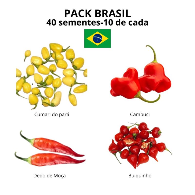 Pack Brasil: Cumari, Cambuci, Dedo de Moça e Biquinho