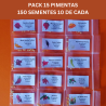 Pack de 15 malaguetas 150 sementes Carolina Reaper Moruga Scorpion Amarela Bhut Jolokia Pack de 15 variedades de malaguetas