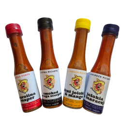 Pack 4 molhos picantes carolina reaper moruga scorpion jolokia