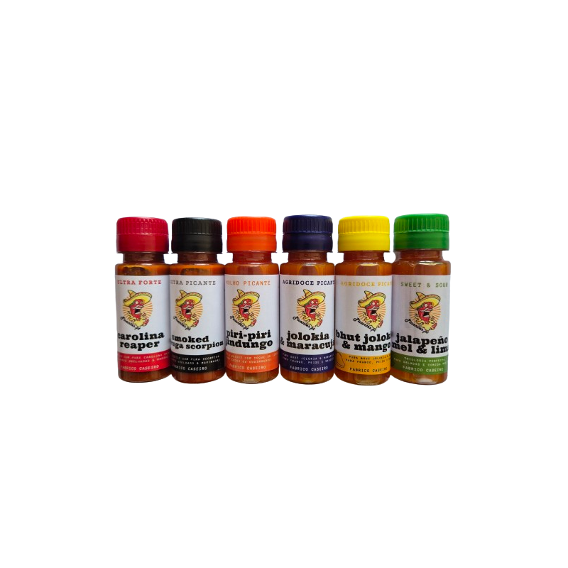 Pack of 6 Flavors, 6 Hot Sauces, 6x50ML Pack of 6 Flavors, 6 Hot Sauces, 6x50ML