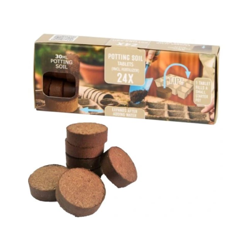 24x Coconut Discs for Flower Pots 30ml